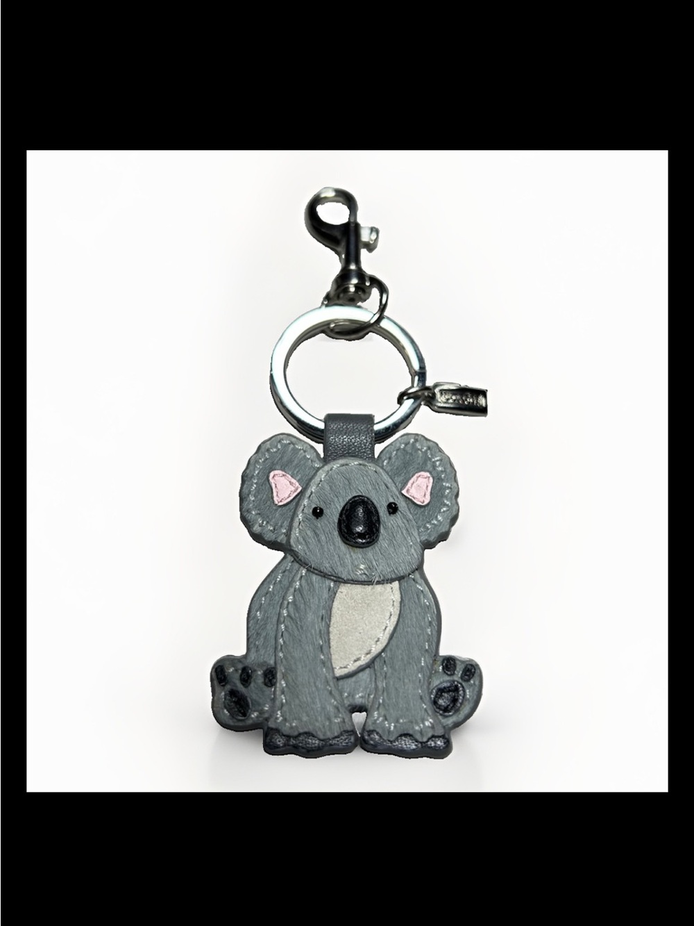 Coach Koala Bear Bag Charm Gray Leather, Haircalf-2007 Style: #92326 Limited Ed.